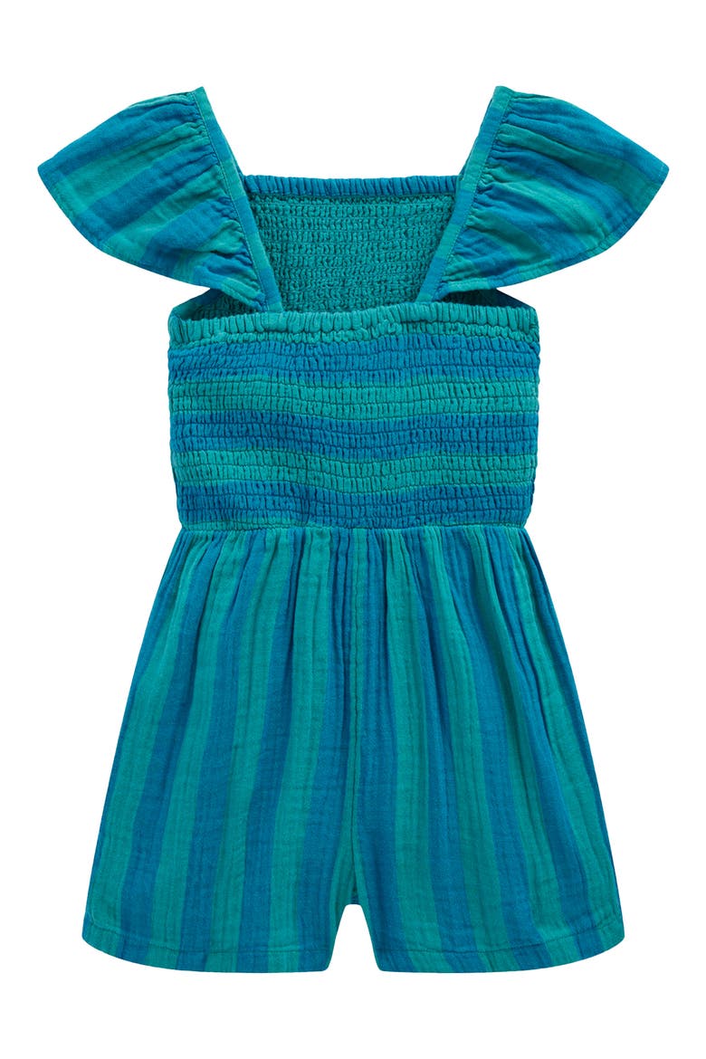 Kids' Double Cloth Romper, Alternate, color, AURORA BLUE STRIPE
