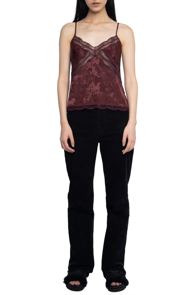 Zadig & Voltaire Cishi Silk Jacquard Camisole, Alternate, color,