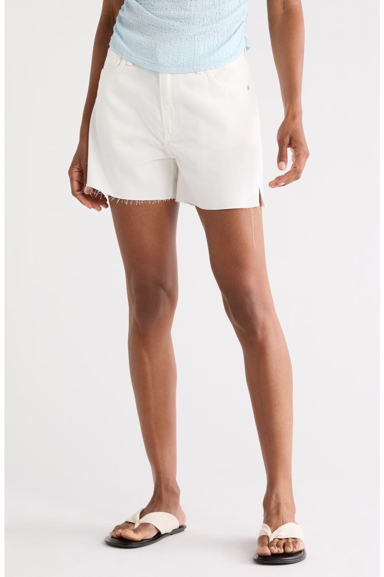 Retro Cutoff Denim Shorts, Main, color, WHITE