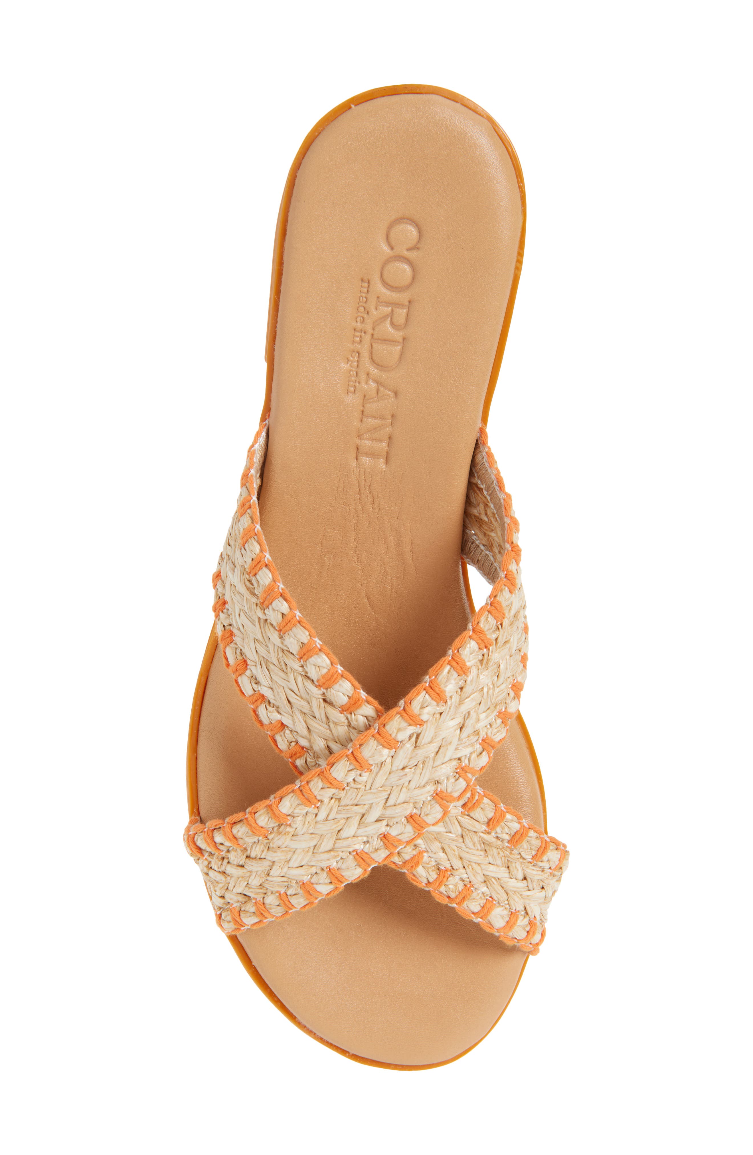 Felice Slide Sandal, Alternate, color, RAFIA NARANJA