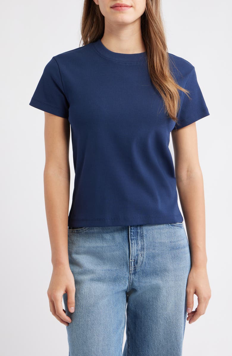 Mavi Jeans Slim Fit Stretch Cotton T-Shirt, Main, color, Dress Blues