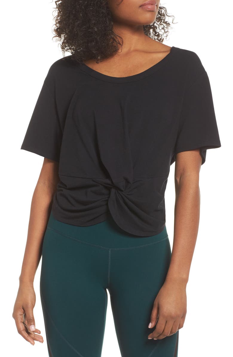 Zella Knotty Crop Tee, Main, color, 