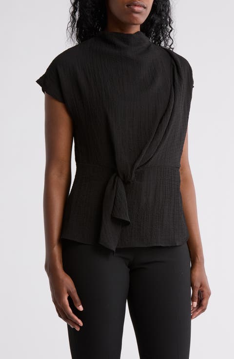 Cap Sleeve Tie Waist Top
