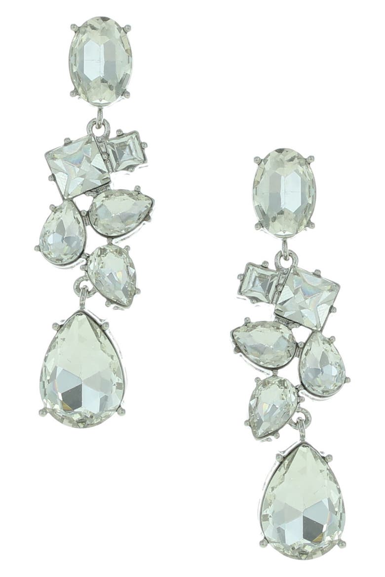 Corrinne Crystal Statement Earrings, Main, color, SILVER