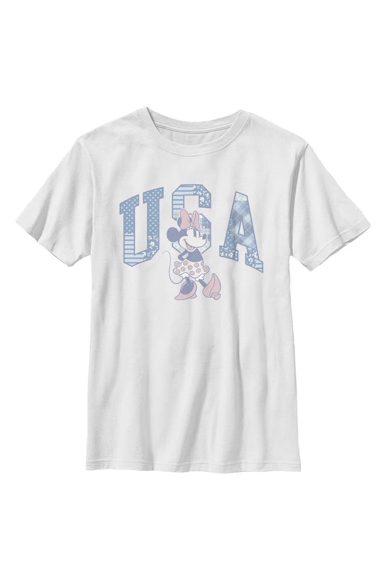 Boy's Minnie Mouse American Sweetheart Pose  Graphic T-Shirt, Main, color, White