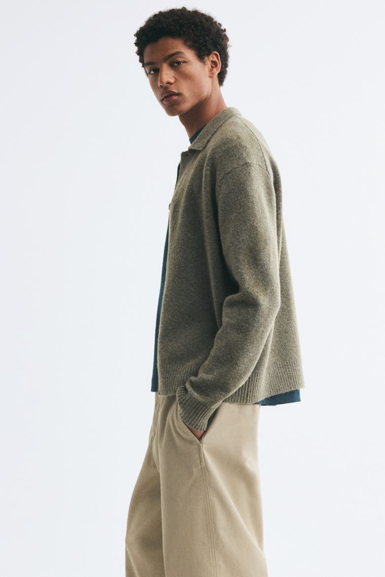 Regular-Fit Cardigan, Alternate, color, Khaki green