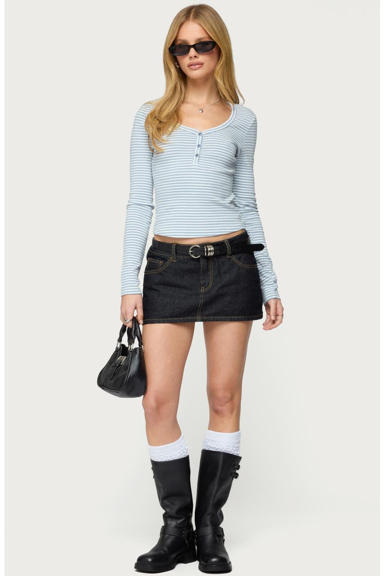 Jocelyn Stripe Stretch Cotton Top, Alternate, color, BLUE-AND-WHITE