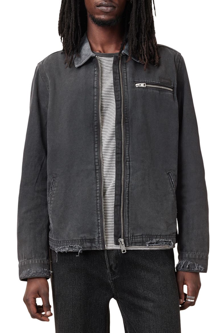 Rothwell Distressed Denim Jacket, Main, color, TUMBLED GREY