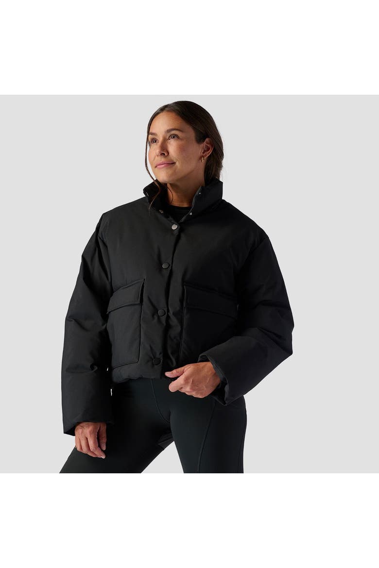 Crop Boxy Snap Front Puffer - Women's, Main, color, Black