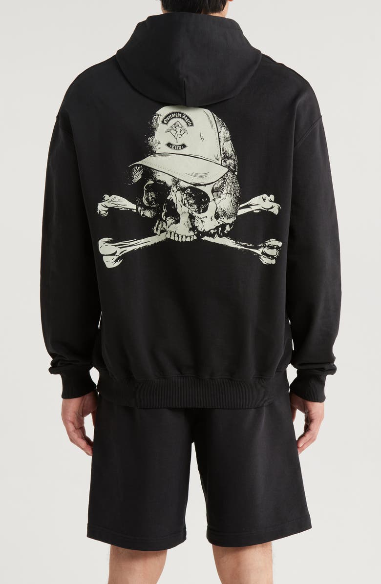 OVERNIGHT ANGELS CREW Skull Cap Oversize Organic Cotton Hoodie, Alternate, color, 