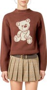 English Factory Teddy Bear Embellished Crewneck Sweater