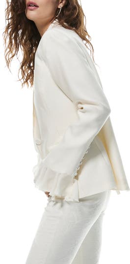 Sussex Ruffle Cuff Silk & Wool Blazer