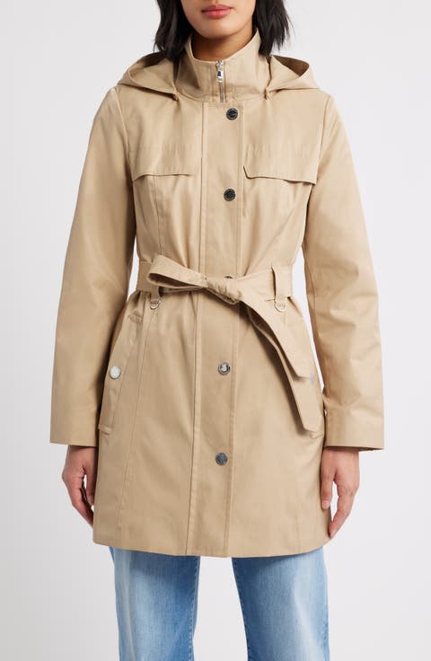 Belted Cotton Blend Coat