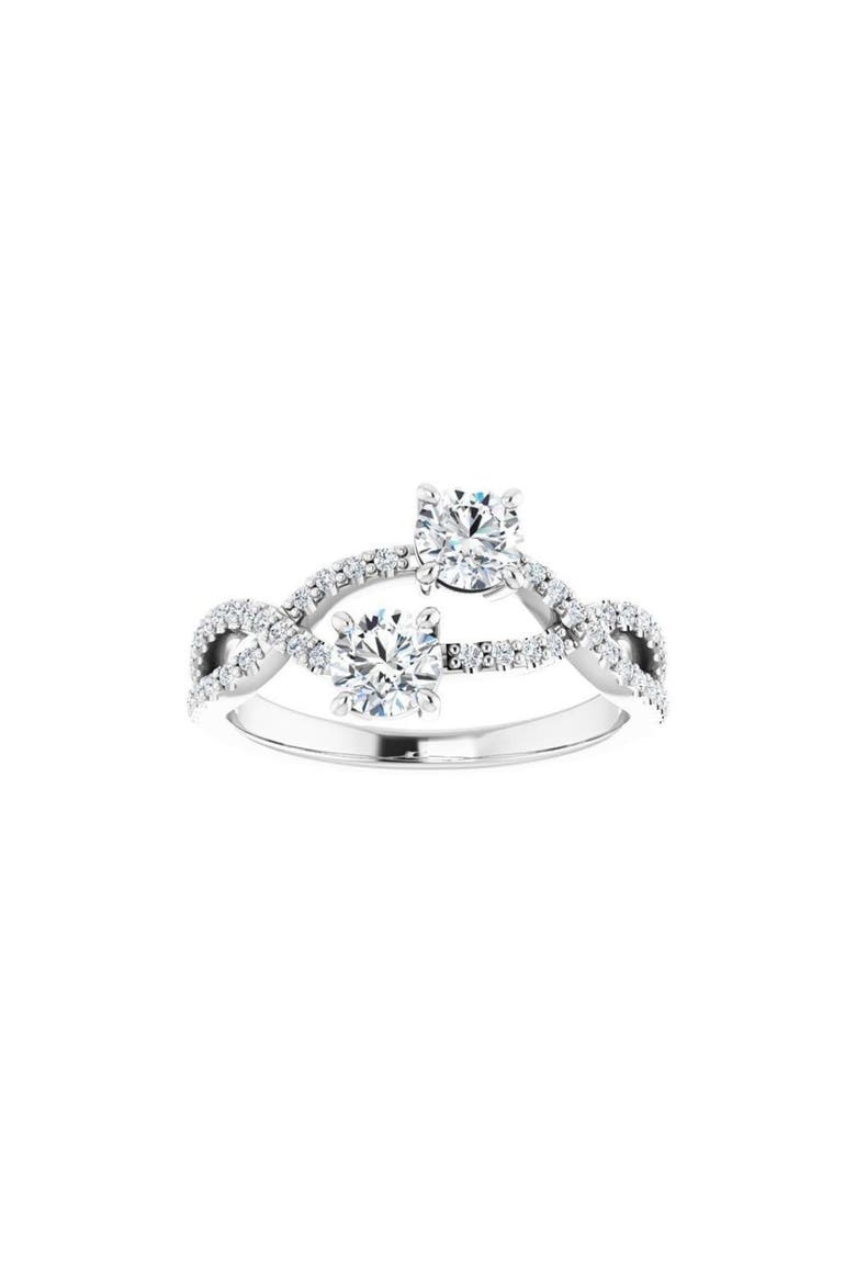 3/4 CT Natural Diamond Two-Stone Ring in 14K Gold, Main, color, No Color
