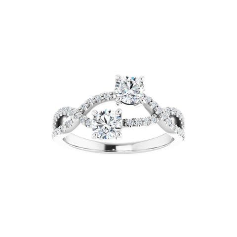 3/4 CT Natural Diamond Two-Stone Ring in 14K Gold