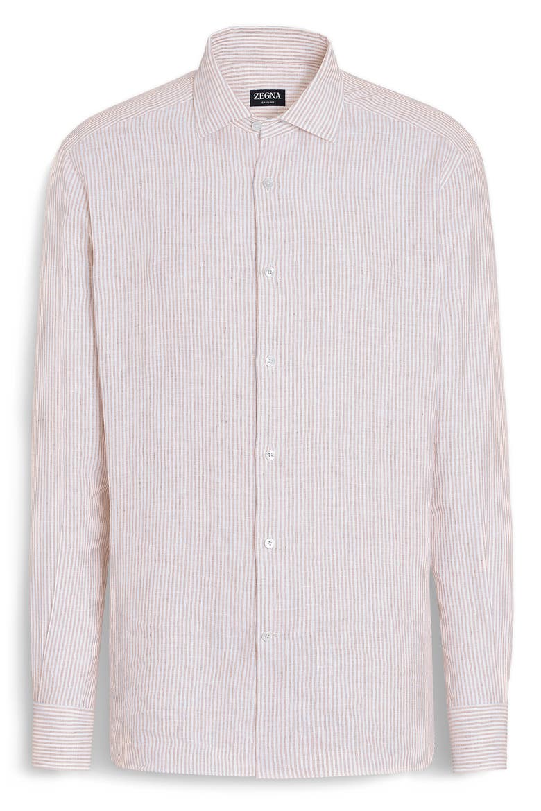 Stripe Oasi Linen Button-Up Shirt, Alternate, color, PETRA
