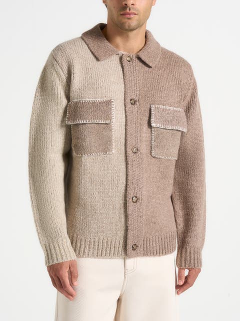 Jean Mohair-Blend Colour Block Cardigan