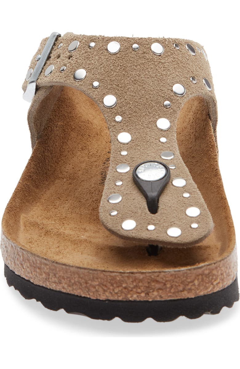 Birkenstock Gizeh Rivets Sandal, Alternate, color, Taupe Suede