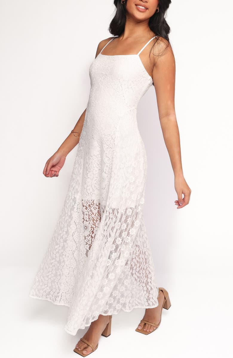 Petal & Pup Varia Lace Sleeveless Maxi Dress, Alternate, color, White