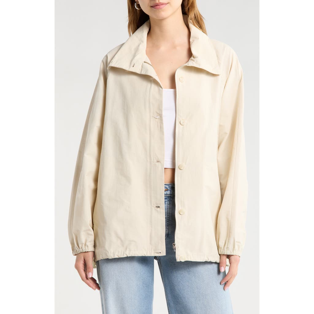 ASTR the Label Yareli Oversize Funnel Neck Jacket in Bone at Nordstrom, Size Medium