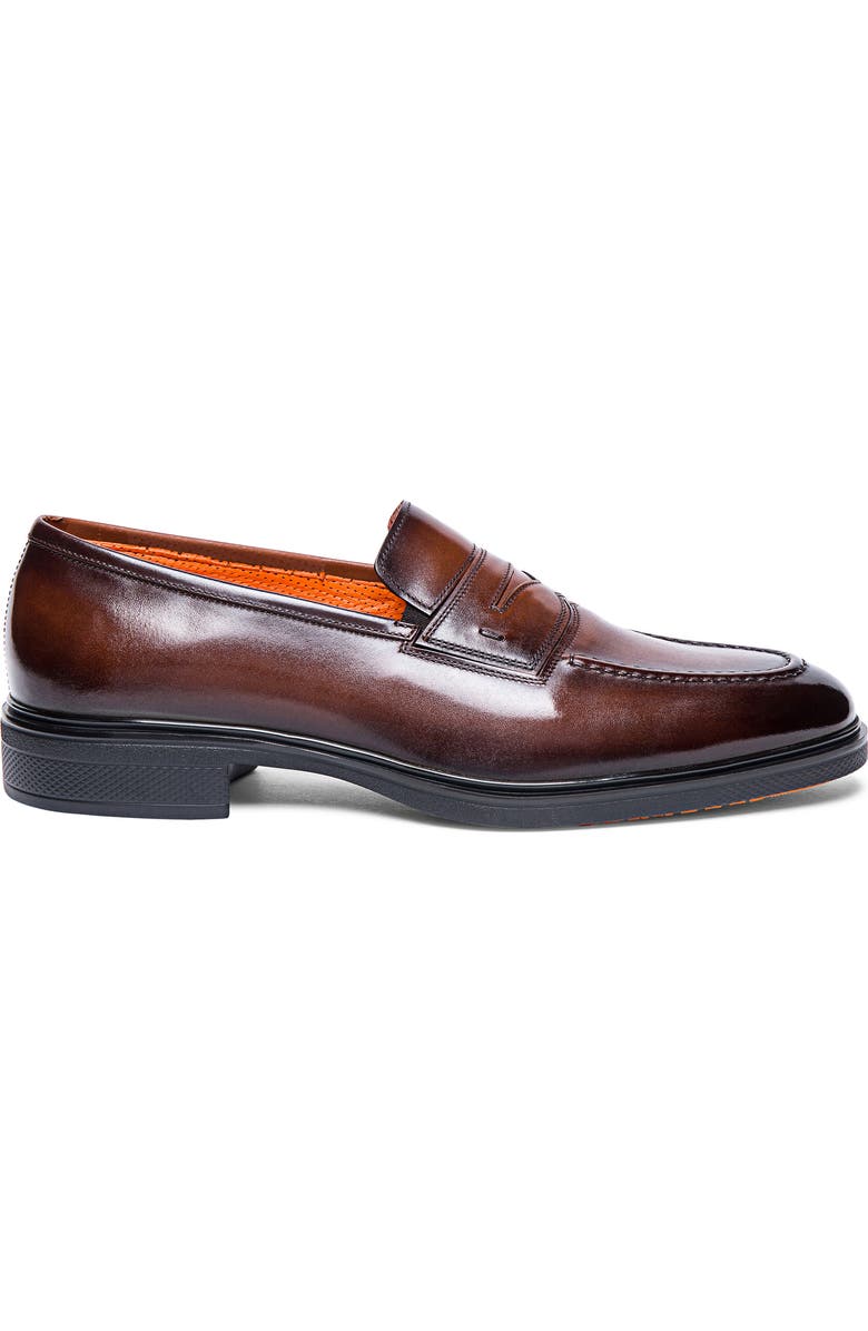 Santoni Easy Penny Loafer, Alternate, color, Dark Brown