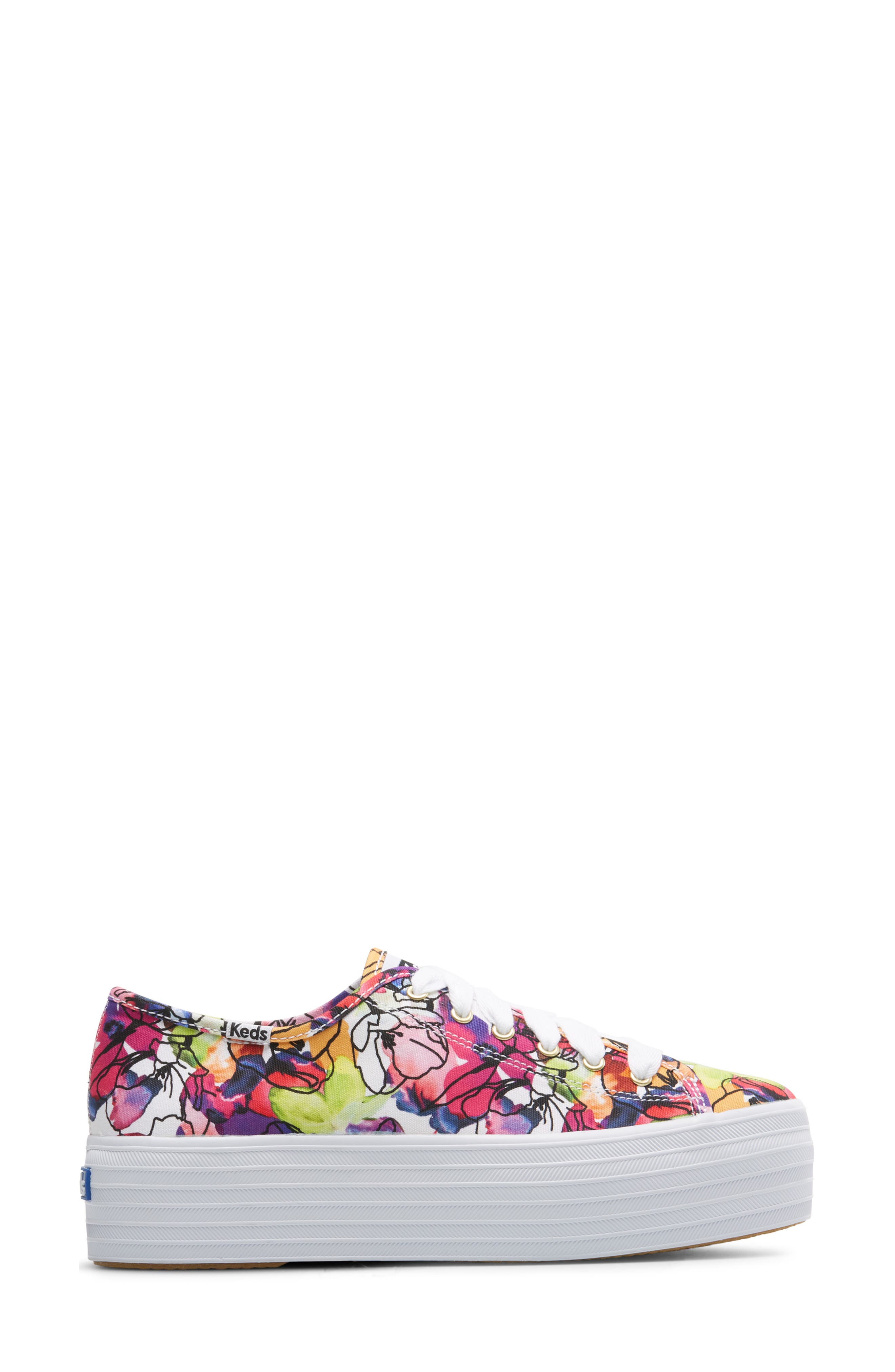 Keds<sup>®</sup> Triple Up Watercolor Floral Platform Sneaker, Alternate, color, 