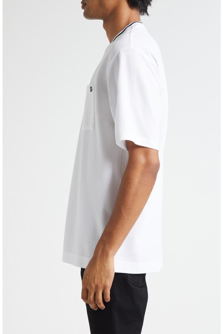 Logo Embroidered Cotton Piqué T-Shirt, Alternate, color, W0800 BIANCO OTTICO