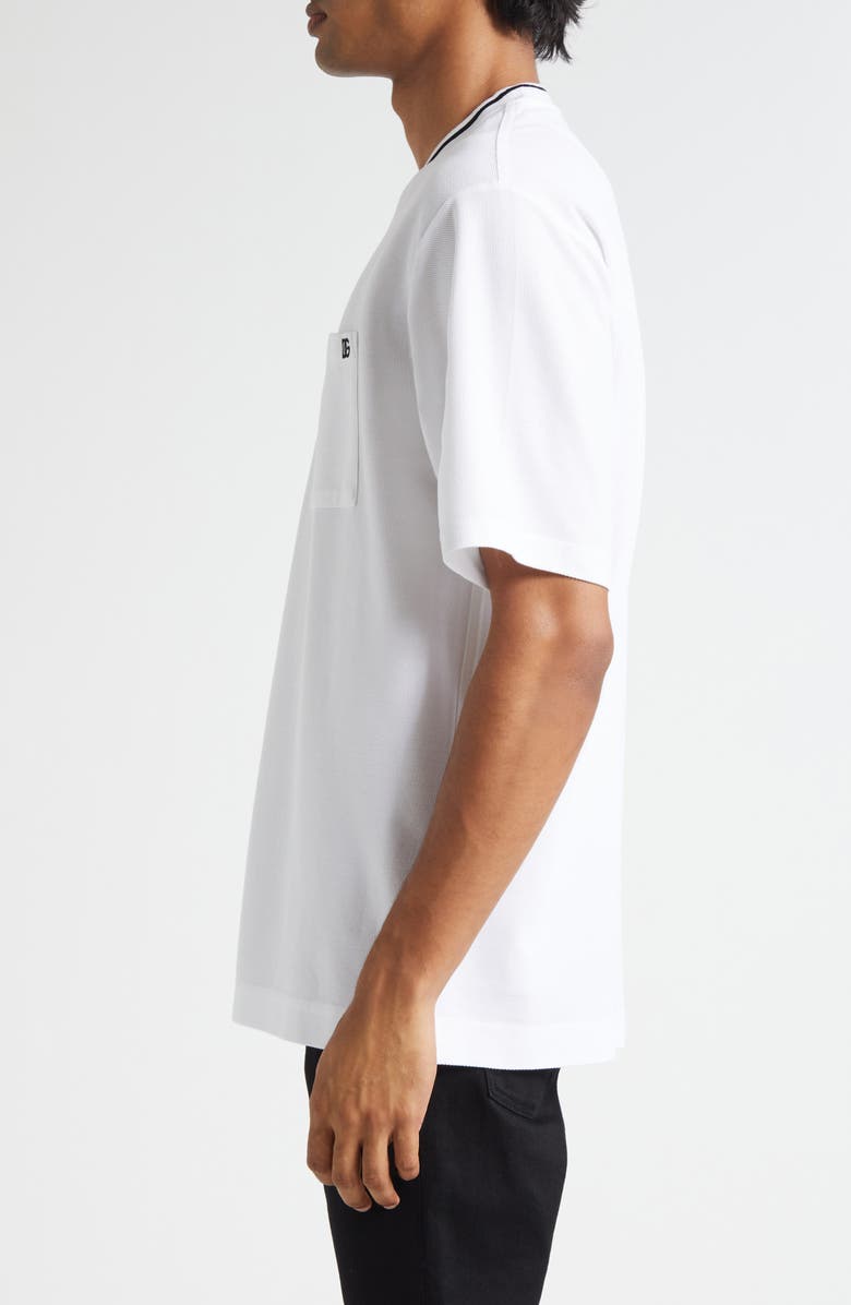 Dolce&Gabbana Logo Embroidered Cotton Piqué T-Shirt, Alternate, color, W0800 Bianco Ottico