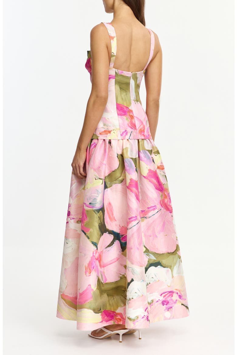 Reeve Floral Print Dupioni Gown, Alternate, color, GARDEN AFTERNOON