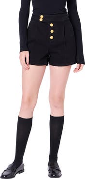 English Factory Button Fly Denim Shorts