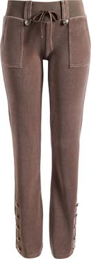 JADED LONDON Bootcut Cotton Blend Velour Military Pants