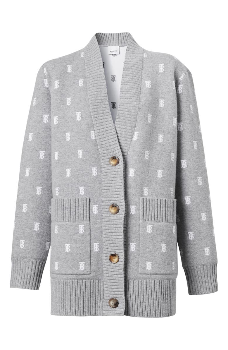 Burberry Palena TB Monogram Jacquard Cardigan, Alternate, color,