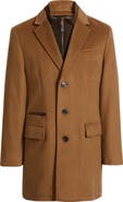 Hart Schaffner Marx Ellington Wool
Cashmere Overcoat with Quilted Faux Suede Bib