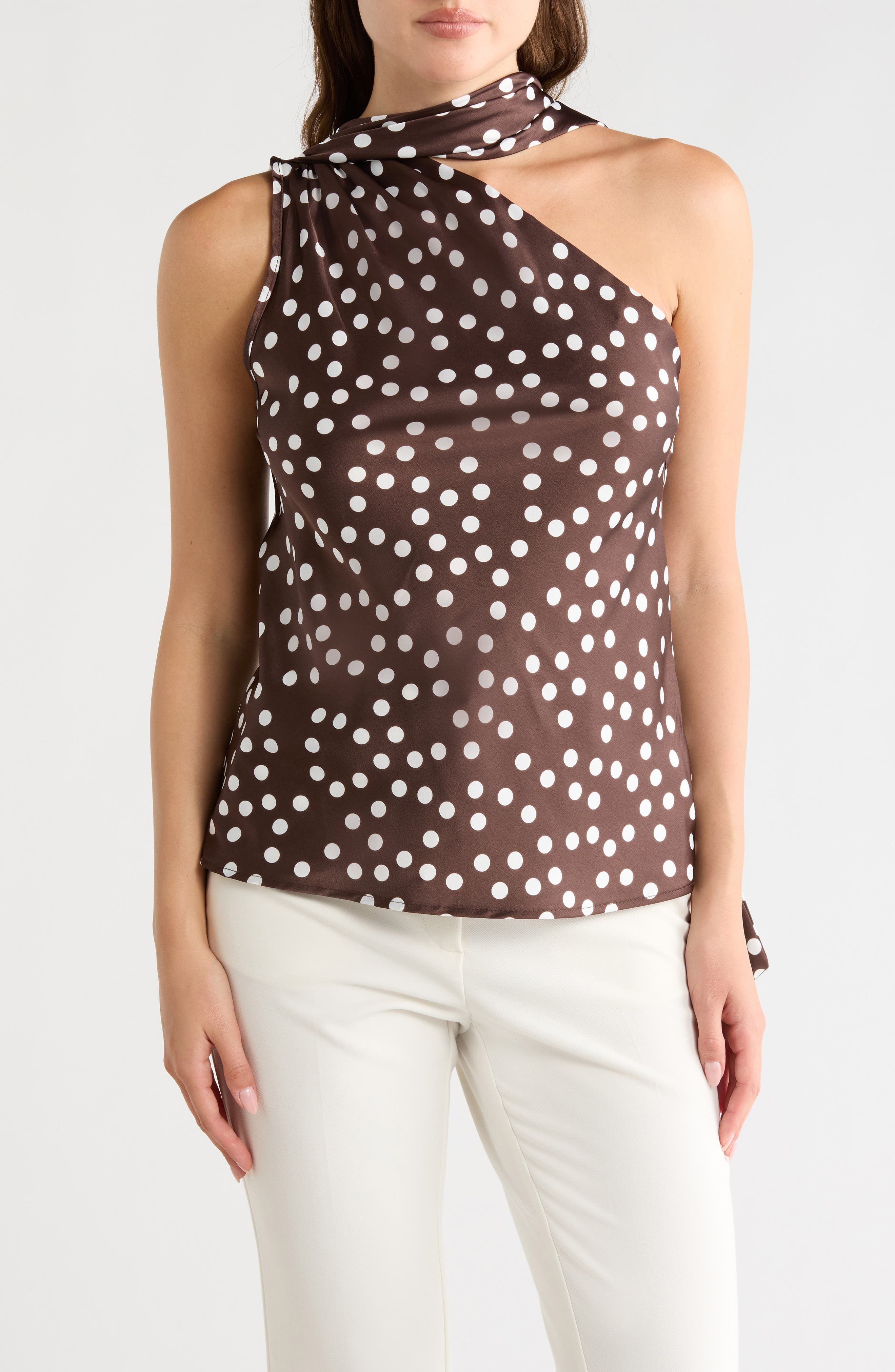 Scarf Detail One Shoulder Top