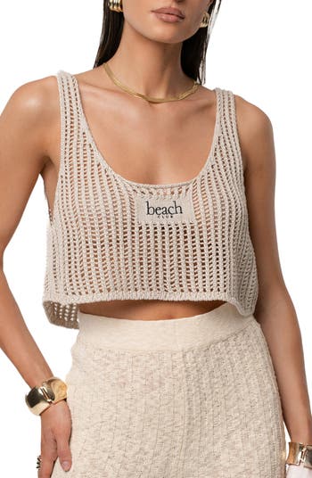Island Nights Open Knit Crop Top