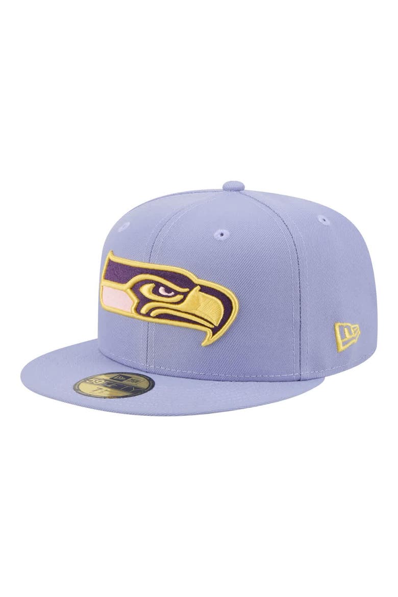 Men's New Era Light Purple Seattle Seahawks Lavender Bloom 59FIFTY Fitted Hat, Alternate, color, Light Purple