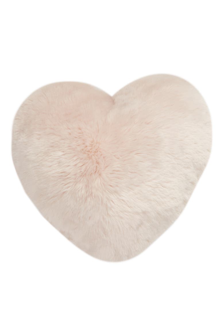 Cuddle Up Faux Fur Heart Accent Pillow, Alternate, color, PINK FROSTY
