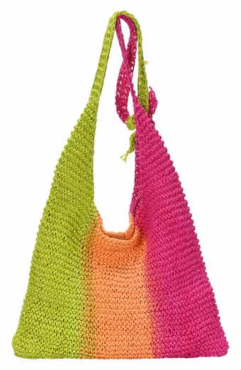 Ombr Woven Straw Crossbody Bag