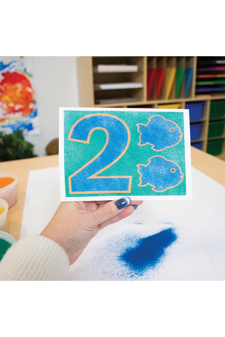 Sand Art Numbers Kit wit Colored Sand & 30 Sticker Sheets, Alternate, color, Multicolor
