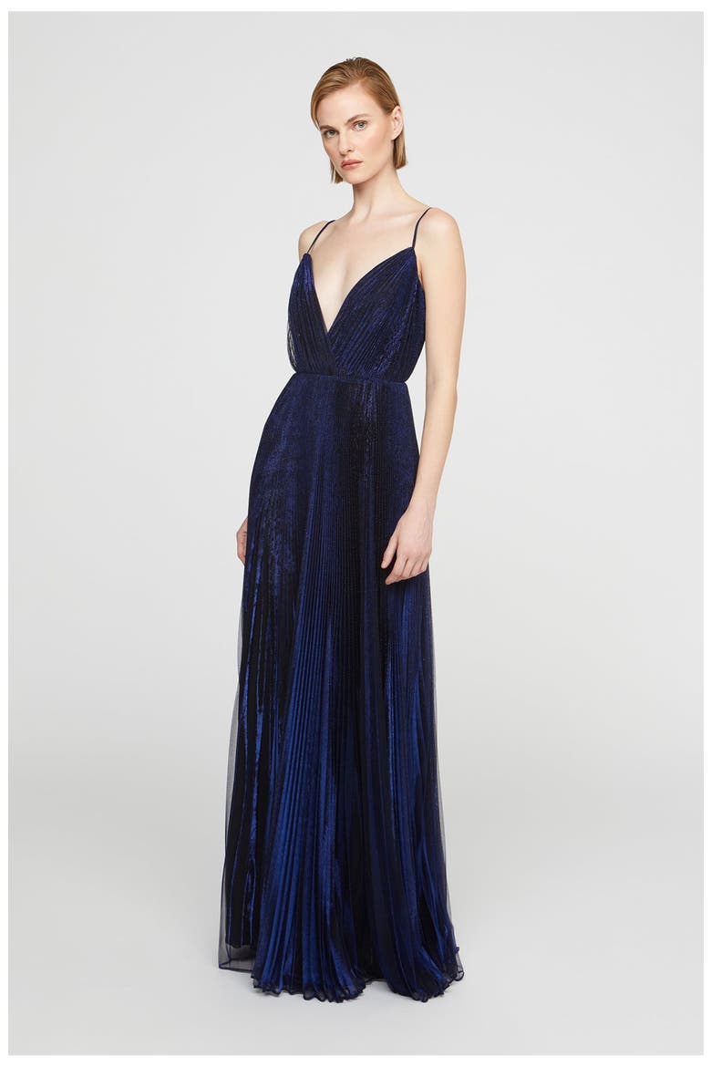 Zellie Crystal Jersey Gown, Alternate, color, Sapphire Stone