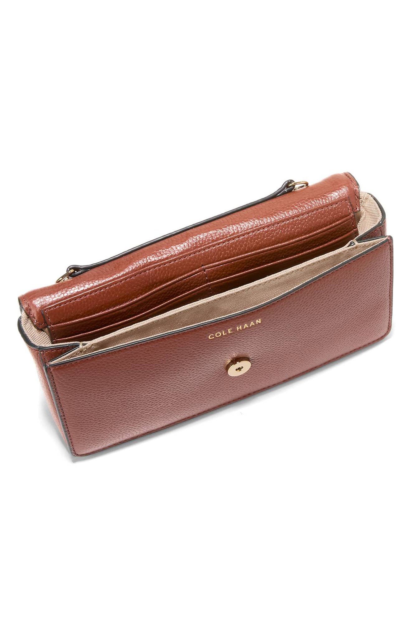 Cole Haan Daniella Canvas & Leather Wallet on a Chain, Alternate, color, Natural Canvas / Dark