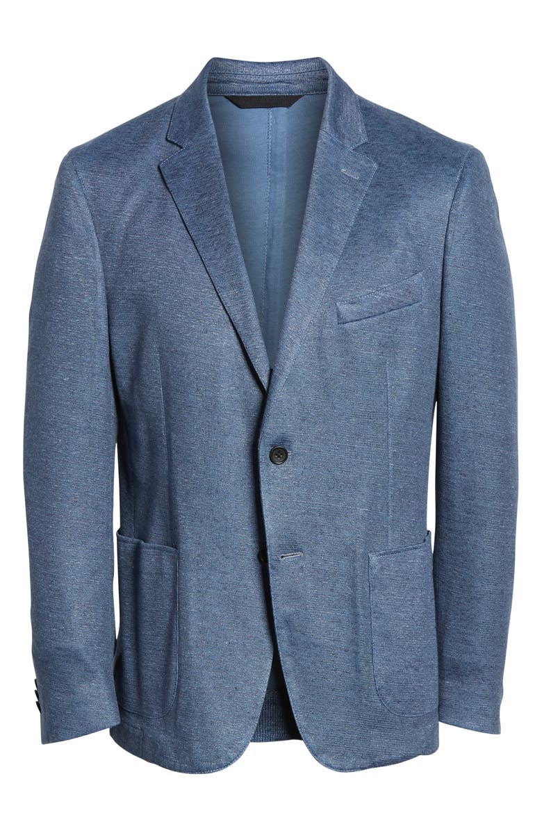 FLYNT Blue Two Button Notch Lapel Regular Fit Soft Knit Sport Jacket, Alternate, color, 