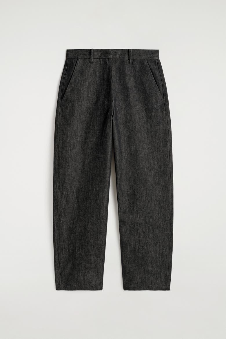 Relaxed-Fit Wide-Leg Denim Pants, Alternate, color, BLACK