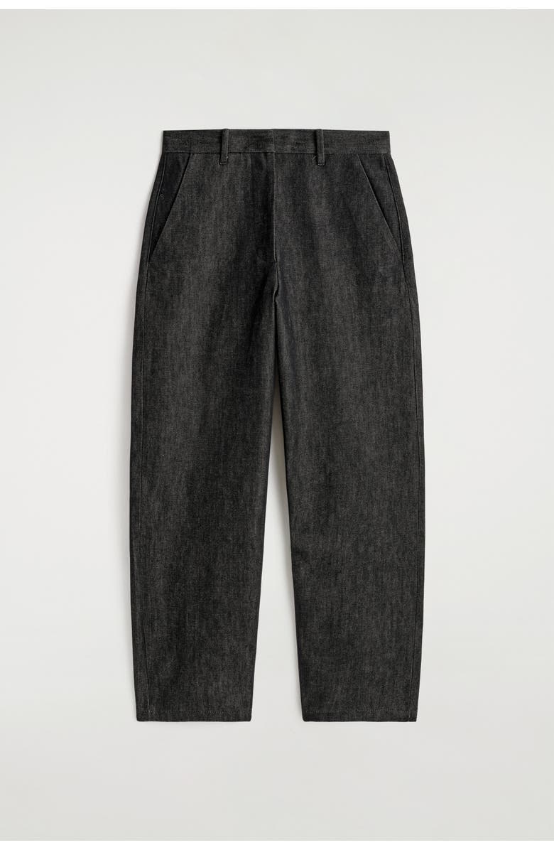 COS Relaxed-Fit Wide-Leg Denim Pants, Alternate, color, Black