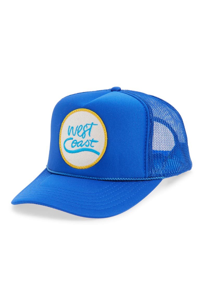 West Coast Trucker Hat, Main, color, BLUE