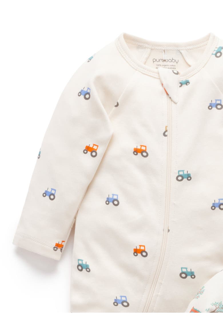 2 Pack Printed Zip Footie, Alternate, color, Farm Vehicles Print