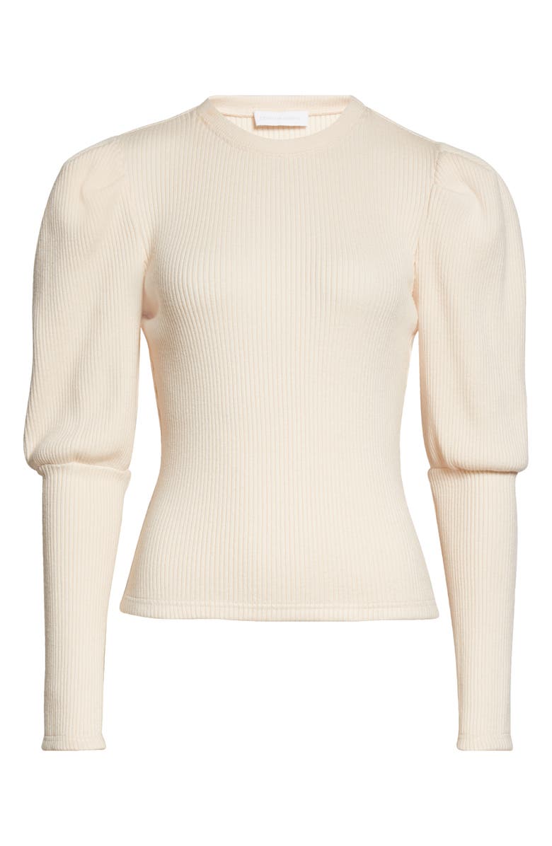 Jonathan Simkhai Standard Levy Ribbed Bishop Sleeve Sweater, Alternate, color, 