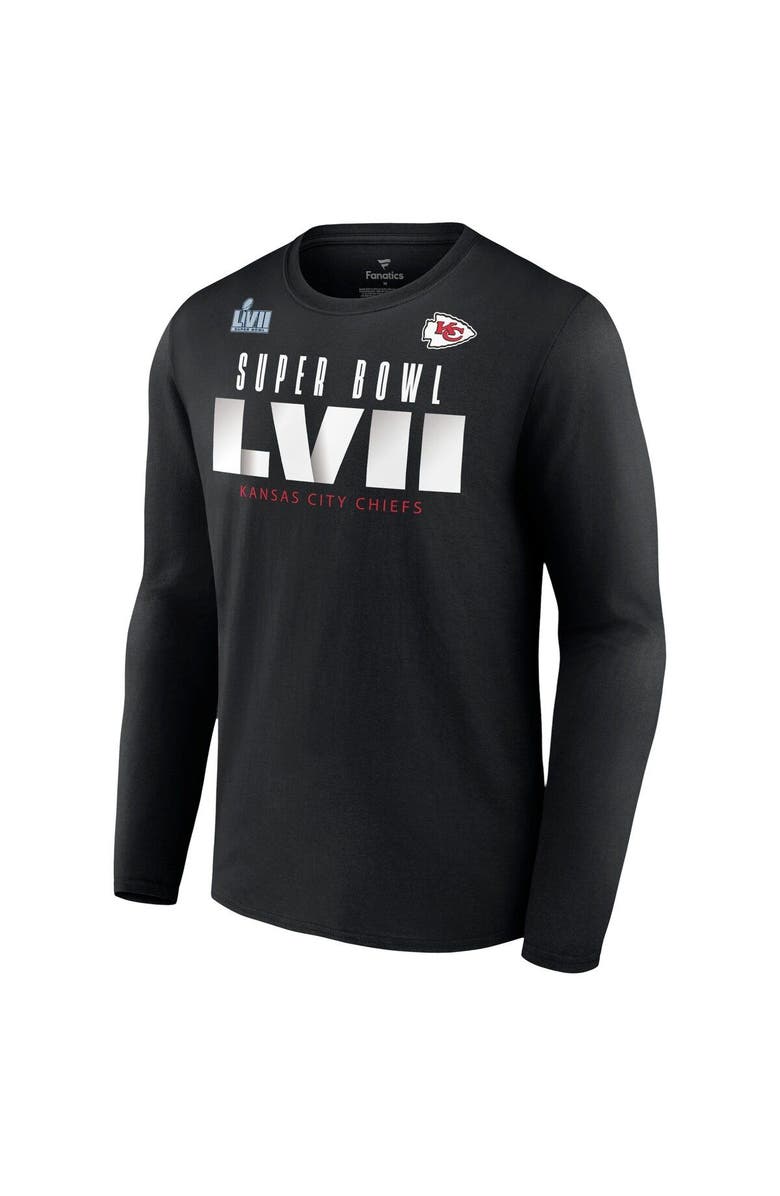 FANATICS Men's Fanatics Branded Black Kansas City Chiefs Super Bowl LVII Varsity Roster Long Sleeve T-Shirt, Alternate, color, 