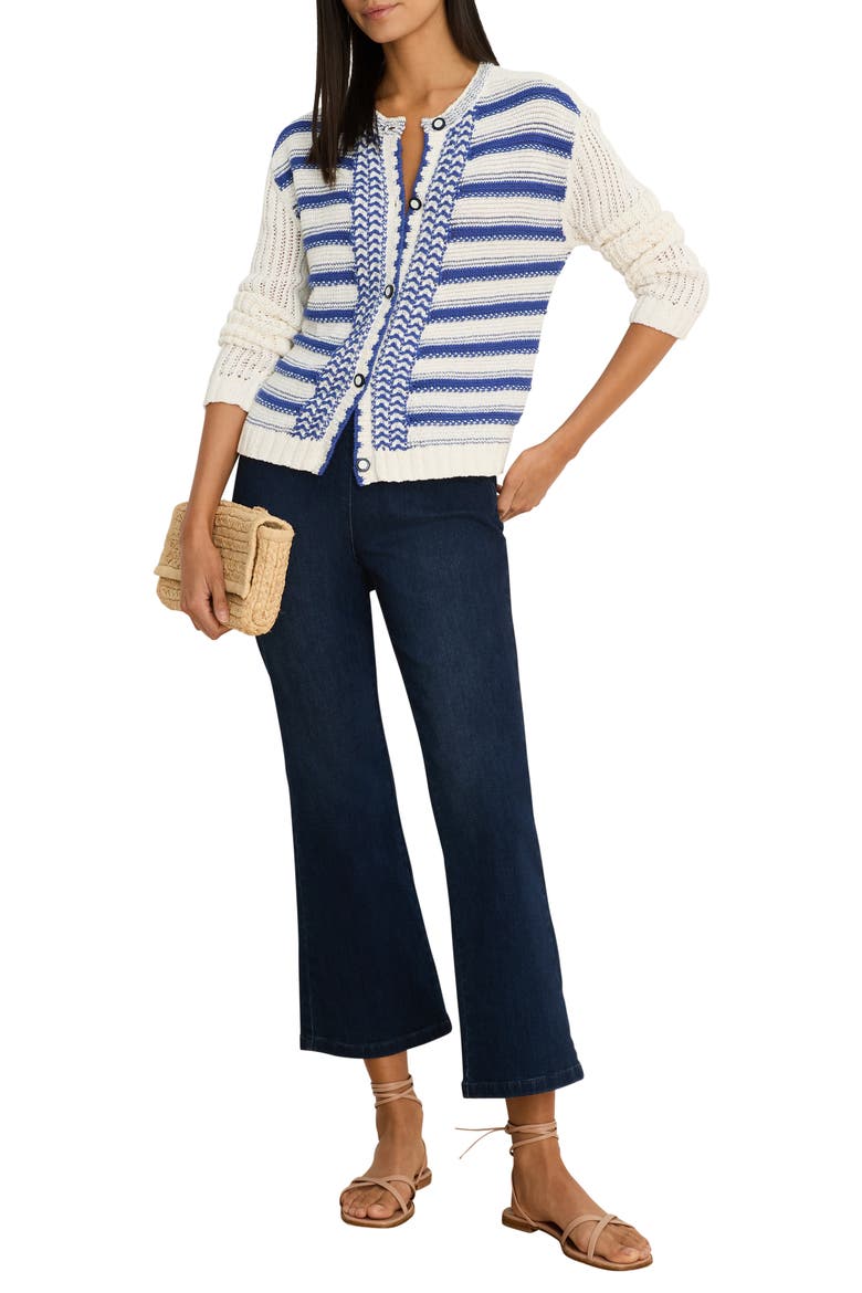 Painted Porcelain Cardigan, Alternate, color, BLUE MULTI