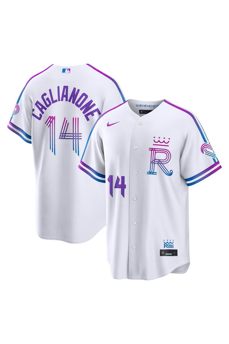 Men's Nike Jac Caglianone White Kansas City Royals 2026 City Connect Stadium Jersey, Main, color, White